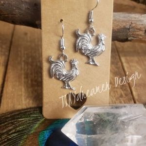 Rooster Earrings Chicken Earrings Farm Girl Farm Animal Bird Cowboy Jewelry